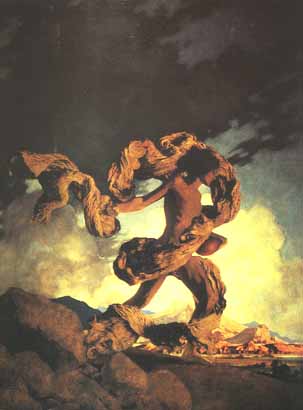 Maxfield Parrish - Cadmus Sowing the Dragons Teeth