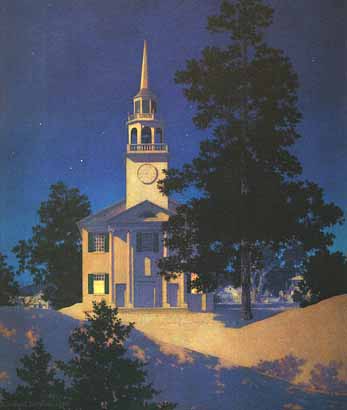 Peaceful Night (Church at Nowich, Vermont)